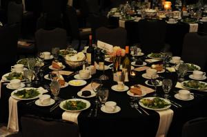 Tables set for dinner